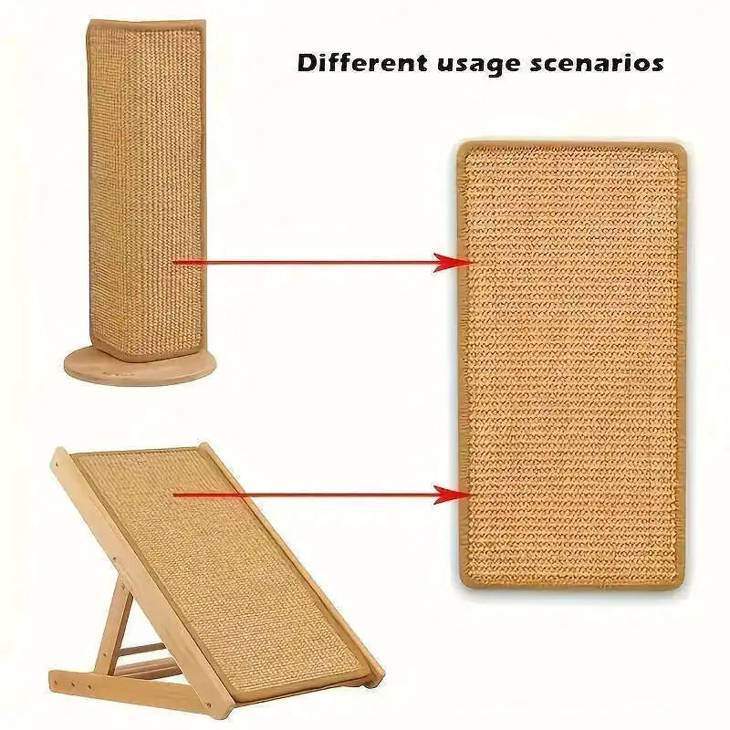 1pc Durable Hemp Rope Cat and Rabbit Scratching Board - No Mess Sofa Safety Design,Magic Invisible Adhesive,Multi-layer Exercise