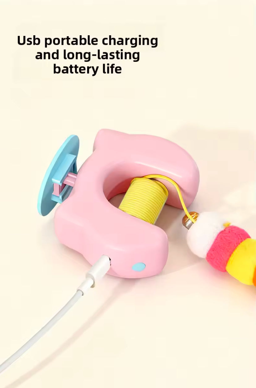 Giocattolo automatico per alleviare la noia per l'autodintrattenimento del gatto Bacchetta magica automatica per gatti Giocattolo per animali domestici Yoyo che salta intelligente per l'eserc