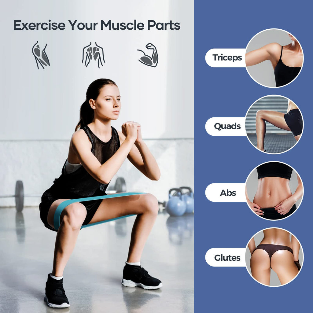 Fokky Elastici Fitness (Set di 5), Elastico Fitness con 5 Livelli di Resistenza, Elastici Palestra con Borse Portaoggetti, Bande Elastiche Fitness per Crossfit, Yoga, Pilates, Squats, Stretching