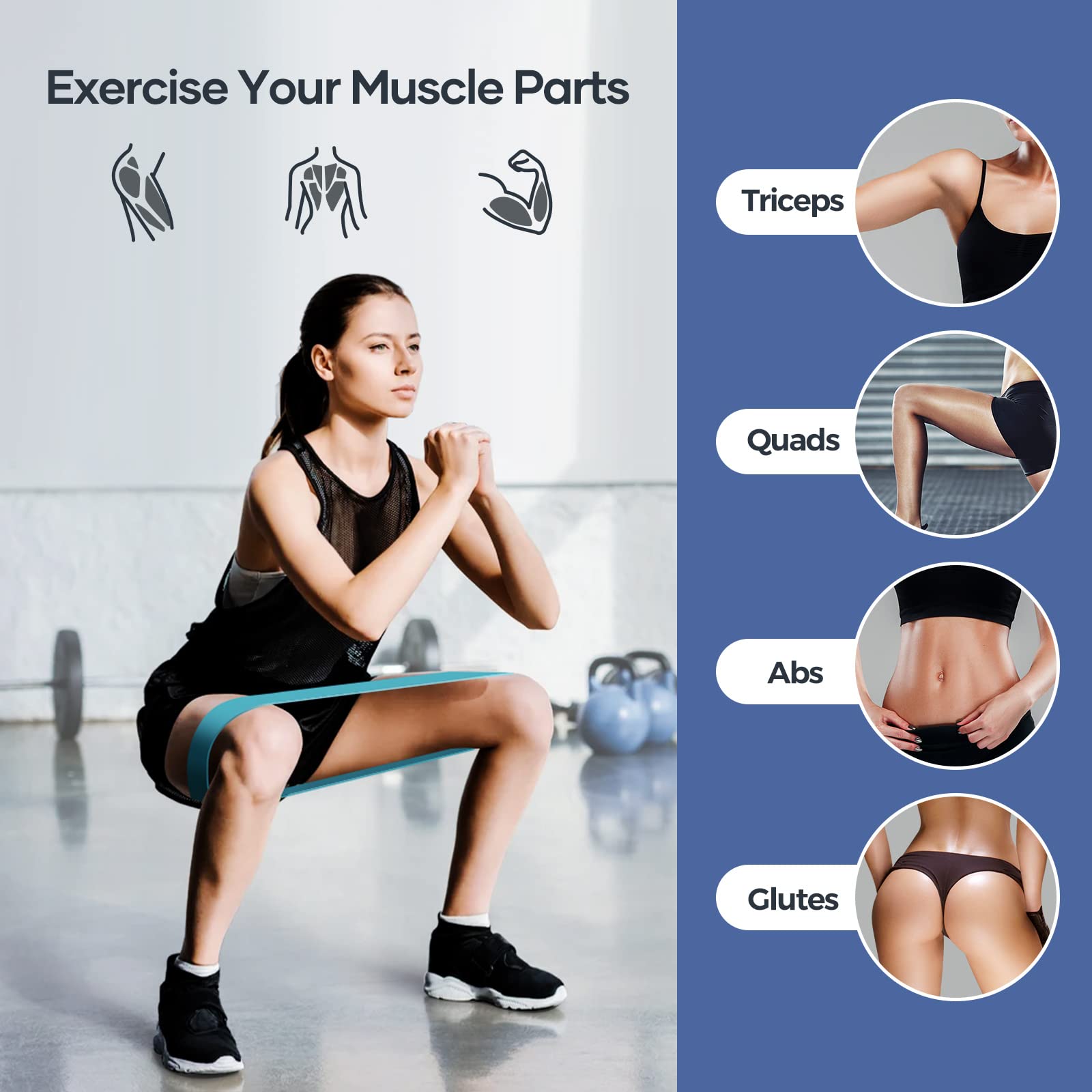 Fokky Elastici Fitness (Set di 5), Elastico Fitness con 5 Livelli di Resistenza, Elastici Palestra con Borse Portaoggetti, Bande Elastiche Fitness per Crossfit, Yoga, Pilates, Squats, Stretching