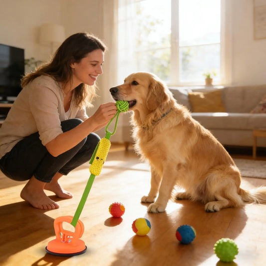 Pet Chewers Interactive Dog Toys Tug Of War Dog Toy Suction Cup Squeaky Teething For Boredom Relief Indoor Outdoor Play Training