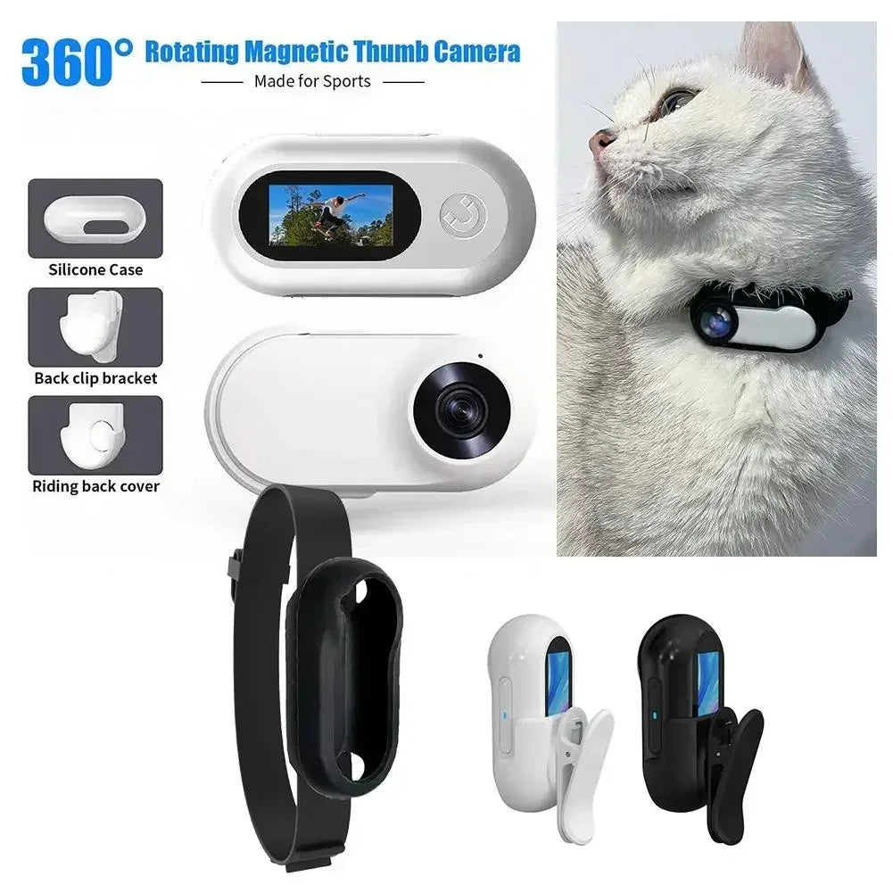 Collare per localizzatore di cani 1080P ad alta definizione, non è necessario per collare per gatti WiFi, fotocamera sportiva/sport con registrazione video