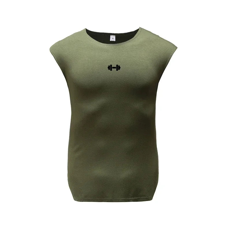 Summer Cotton Breathable Sleeveless T-shirts Gym Running Sport Vests Bodybuilding Workout Clothing Mens Fitness Muscle TankTops