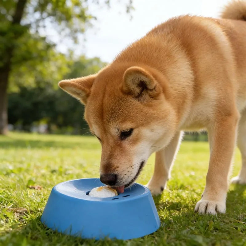Dog Lick Bowl Slow Feeder with Interactive Ball for Liquid Treats Bone Broth Yogurt Dispenser for Small Puppy Pet Supplies