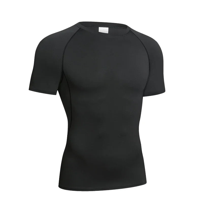 Compression Sport T-shirt Man Running Long Sleeve T Shirt Elastic Fitness Athletic Tee Gym Workout Sportwear Top