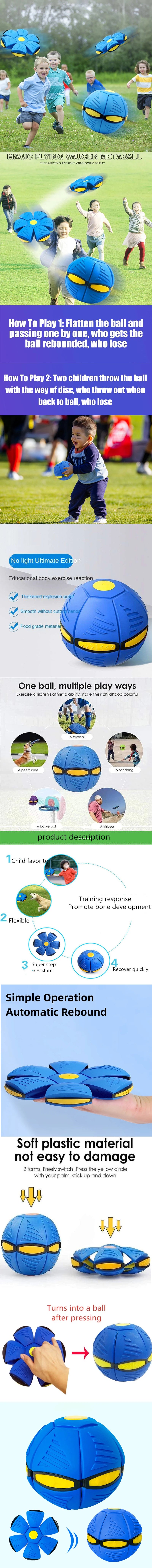 Blue Flying Saucer Ball Outdoor Parent Children Toy Foot Magic Deformation Foot Pressure Decompression Vent Ball