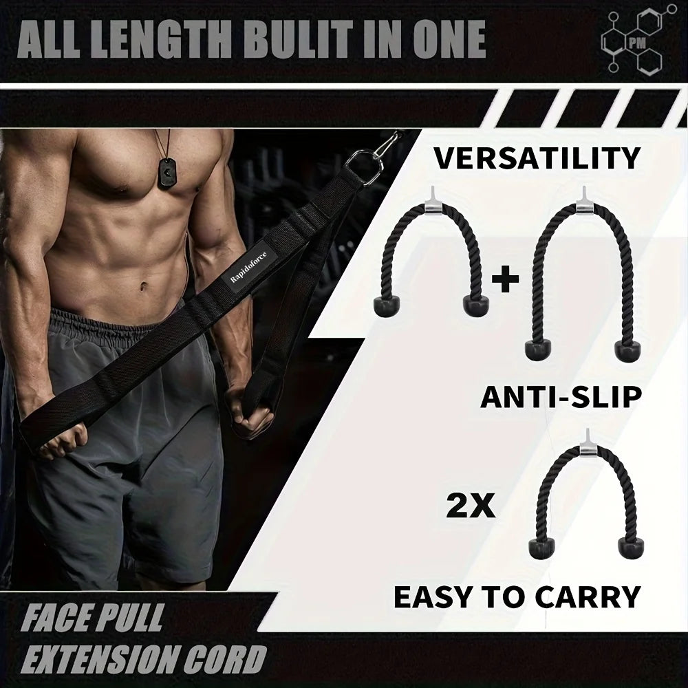 [Extra long triceps rope] Extra long triceps rope with comfortable grip | Triceps rope accessory for enhancing exercise