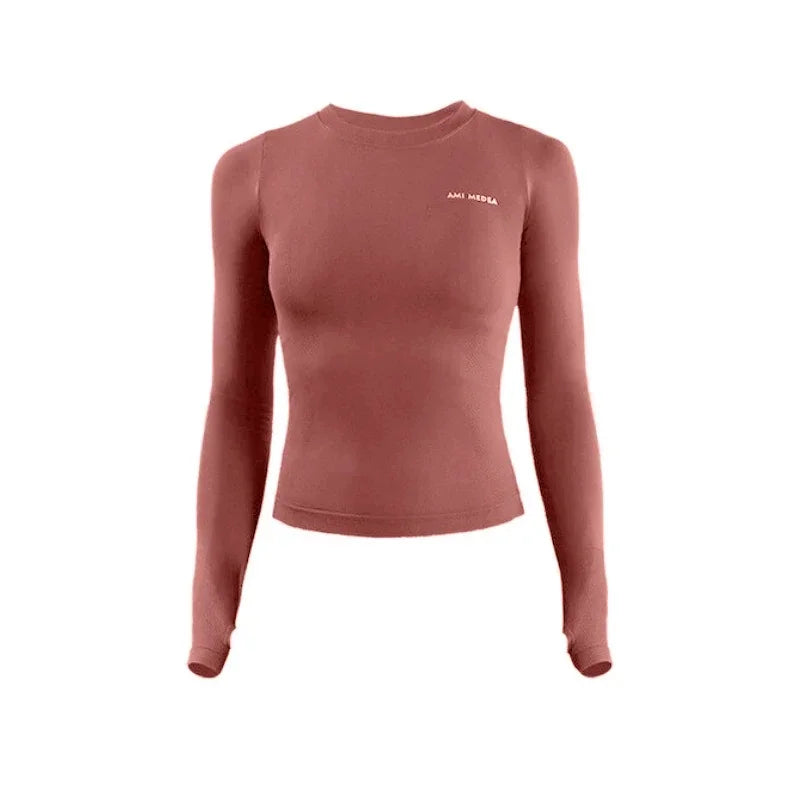 Fitness Tops Women Tight Sports Long Sleeve Slimming Yoga Running T-Shirts Gym Training Workout Shirt Comfortable Training Cloth