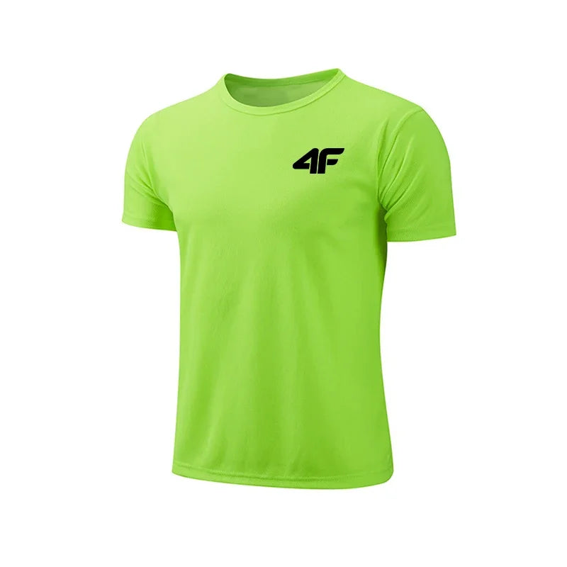 Men's Summer Exercise Trainning T-shirt High Quality Breathable Quick Dry Short Sleeved Top Marathon Gym Fitness Basketball Tees