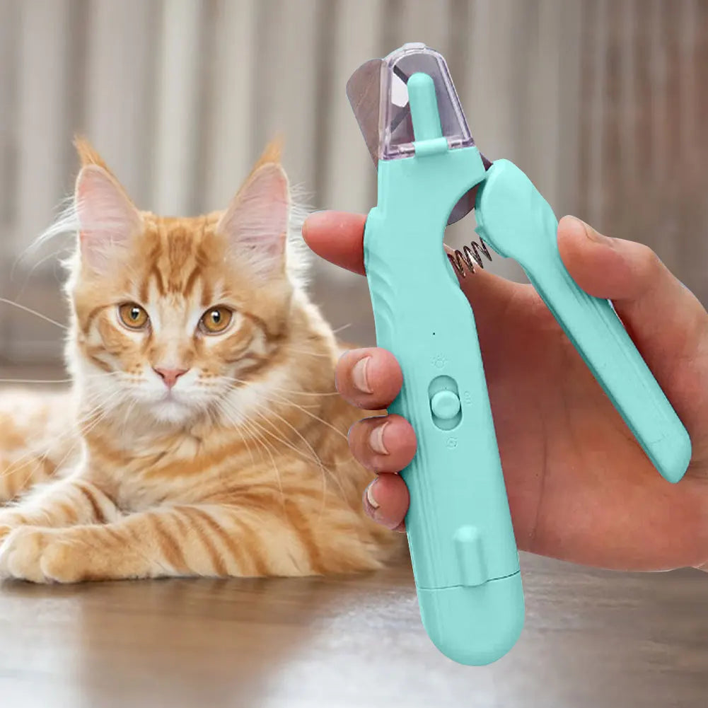 2 In 1 Electric Nail Clippers Stainless Steel Visual Nail Sharpener Safety Lock Pet Claw Grooming Scissors for Cat/Dog