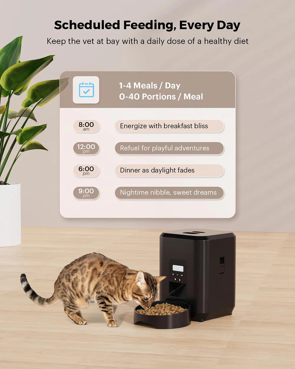 Distributore Automatico Cibo Cani Gatti - Timer Programmabile Smart