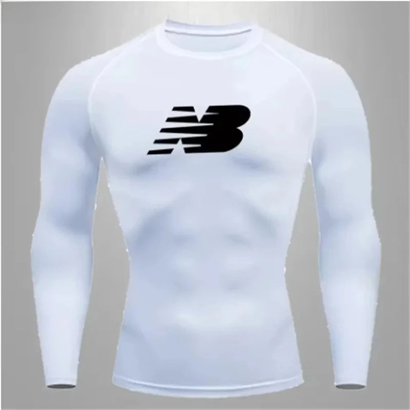 Men's fitness training T-shirt casual outdoor sports long sleeved jogging comfortable breathable quick drying T-shirt