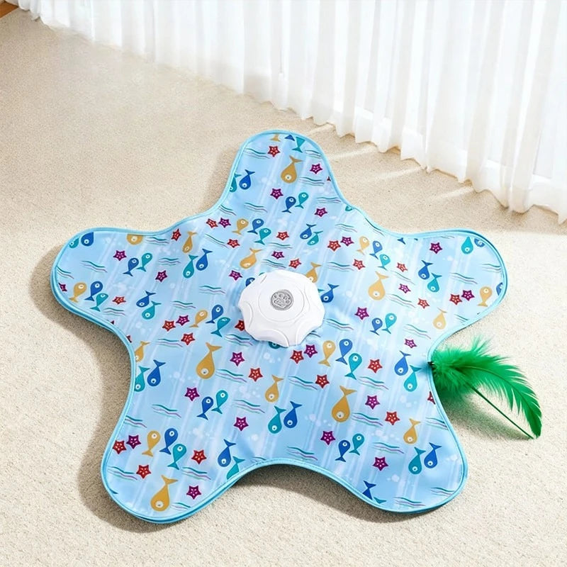 Electric Cat Turntable Pet Toy Interactive Cat Toys Squeaky Motion Activated Moving Automatic Intelligent Cat Funny Stick Toy