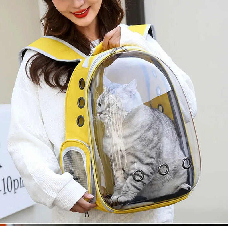 Cat Pet Carriers Dog pet backpacks portable transparent space capsules Soft Side Backpack  Travel Bags Outgoing cat supplies
