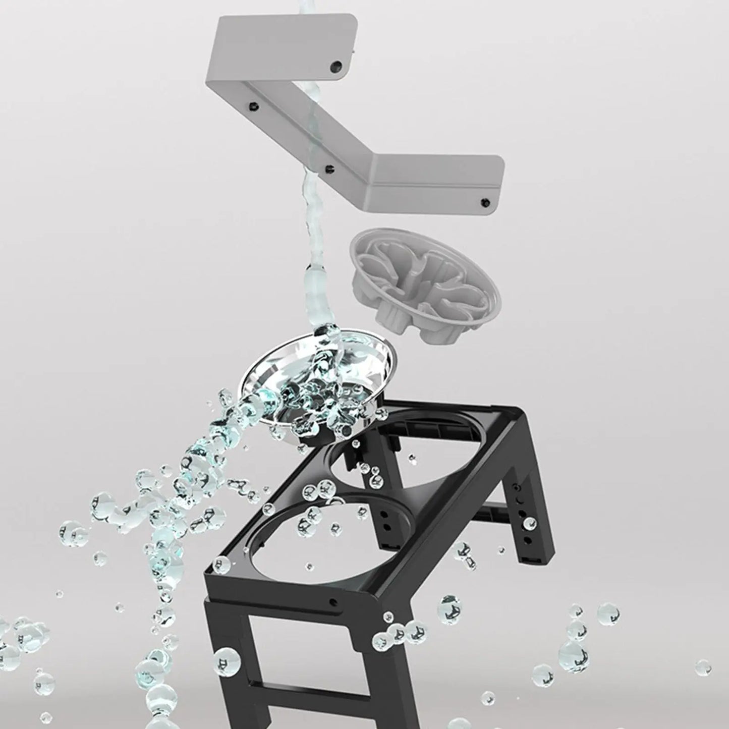 Ciotole Rialzate per Cani 6 Altezze Regolabili - 2 Ciotole Acciaio Inox Anti-Scivolo