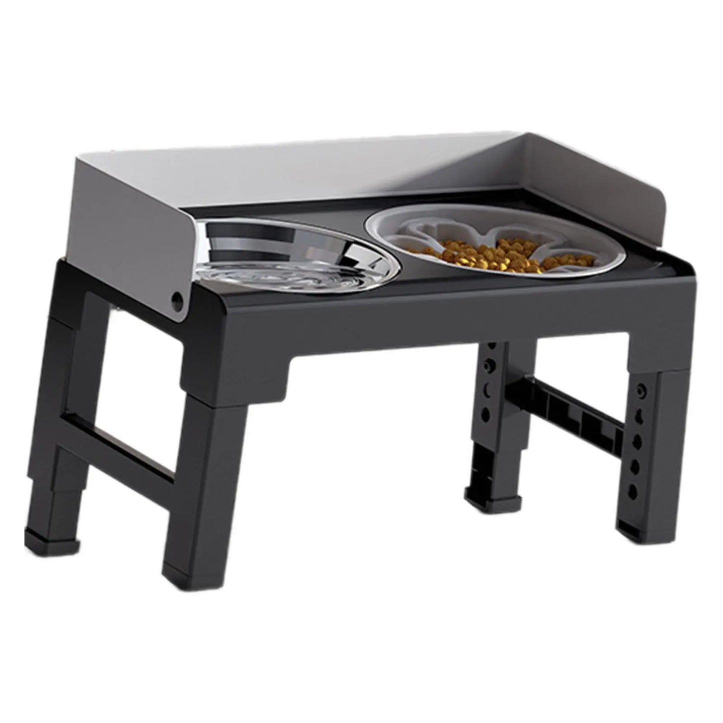 Ciotole Rialzate per Cani 6 Altezze Regolabili - 2 Ciotole Acciaio Inox Anti-Scivolo