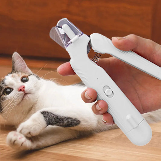 2 In 1 Electric Nail Clippers Stainless Steel Visual Nail Sharpener Safety Lock Pet Claw Grooming Scissors for Cat/Dog