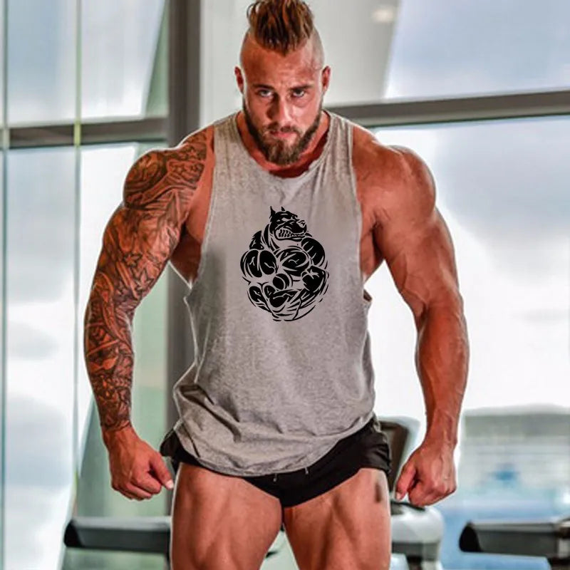 Sleeveless Sweatshirt Fitness Clothing Vests Muscular Man Singlet Men Gym Shirt Men's Clothes Top for Fitness Stringer Vest Tops