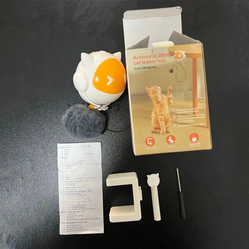 Automatic Lifting Cat Toy Ball Interactive Electric Pet Toy Self Moving Hair Ball Fun Hilarious Cat Balls Toys Pet Supplies