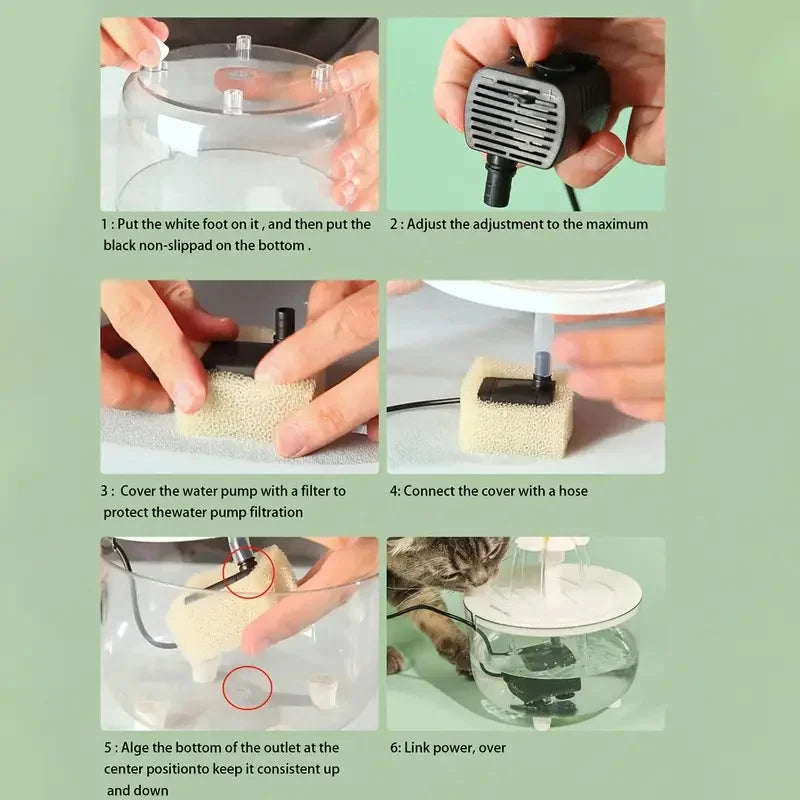 Fontana Acqua Gatti Cani USB Automatica - Silenziosa 5V