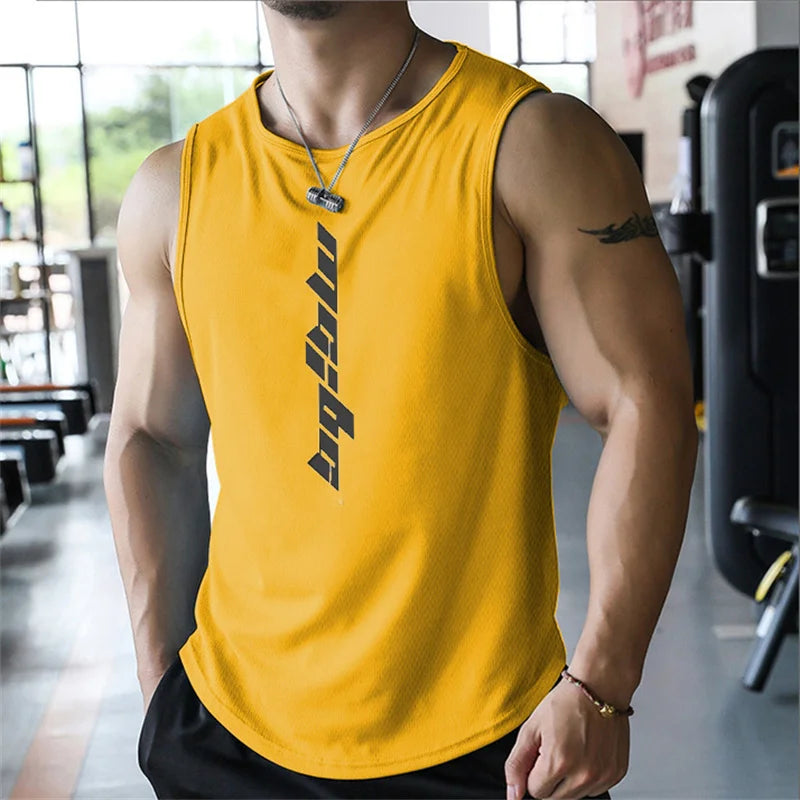 2025 NEW Fitness Sports Tank Tops Men Gyms Workout Sleeveles Shirt Male Summer Loose Undershirt basketball Running men Ves