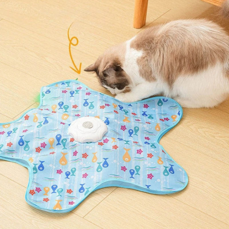 Electric Cat Turntable Pet Toy Interactive Cat Toys Squeaky Motion Activated Moving Automatic Intelligent Cat Funny Stick Toy