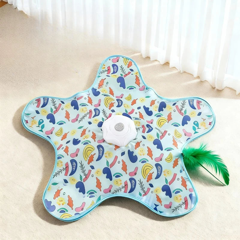 Electric Cat Turntable Pet Toy Interactive Cat Toys Squeaky Motion Activated Moving Automatic Intelligent Cat Funny Stick Toy