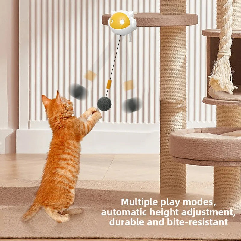 Automatic Lifting Cat Toy Ball Interactive Electric Pet Toy Self Moving Hair Ball Fun Hilarious Cat Balls Toys Pet Supplies