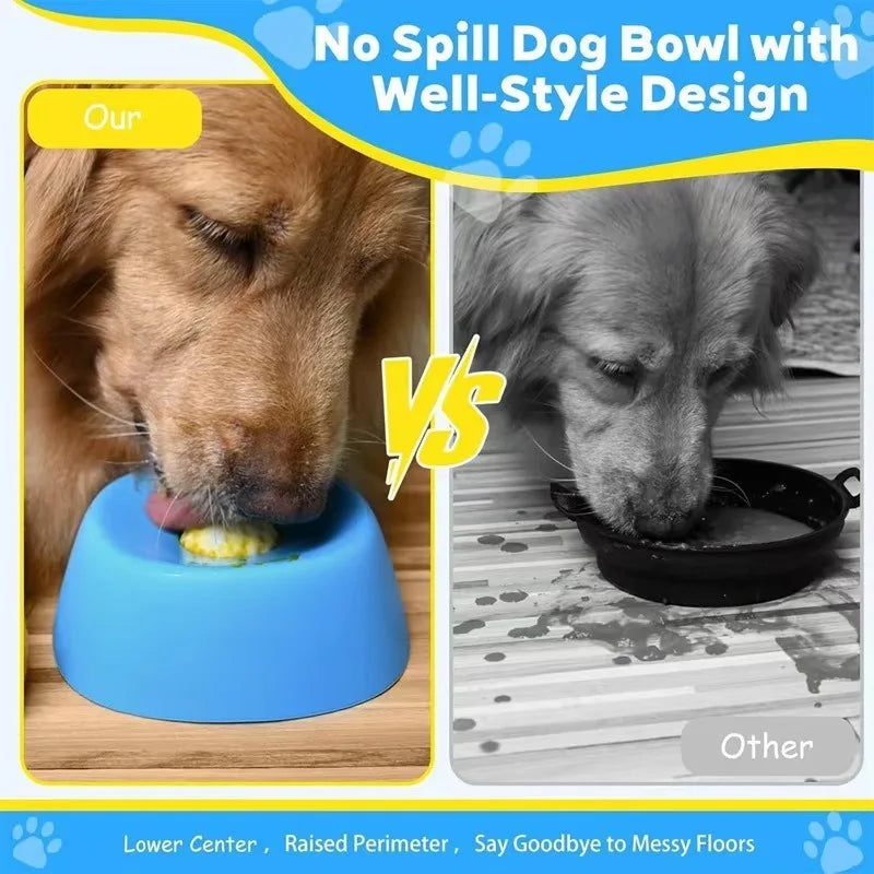 Dog Lick Bowl Slow Feeder with Interactive Ball for Liquid Treats Bone Broth Yogurt Dispenser for Small Puppy Pet Supplies