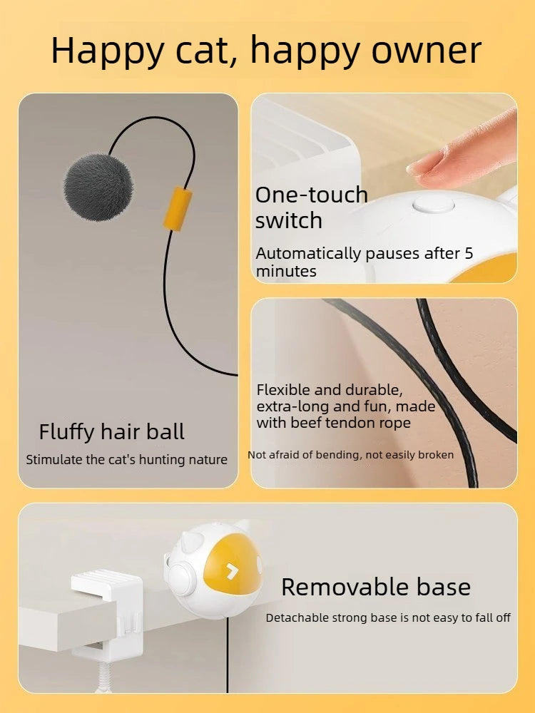 Automatic Lifting Cat Toy Ball Interactive Electric Pet Toy Self Moving Hair Ball Fun Hilarious Cat Balls Toys Pet Supplies