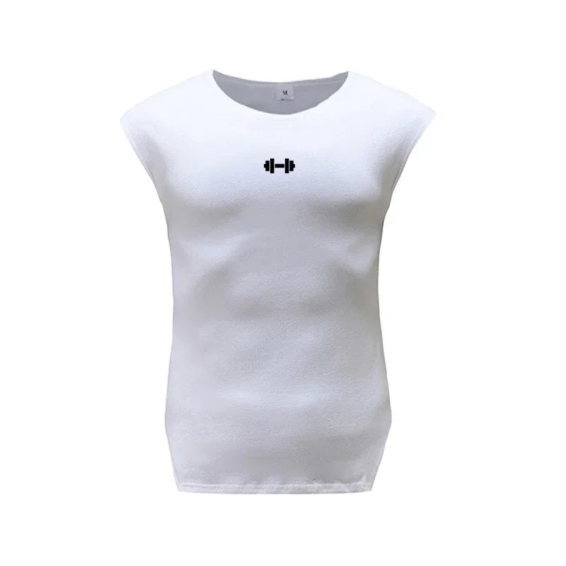 Summer Cotton Breathable Sleeveless T-shirts Gym Running Sport Vests Bodybuilding Workout Clothing Mens Fitness Muscle TankTops