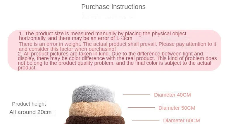 Cuccia Morbida in Peluche per Cani e Gatti - Nido Caldo Invernale Rotondo, Sfoderabile e Lavabile, Universale 4 Stagioni