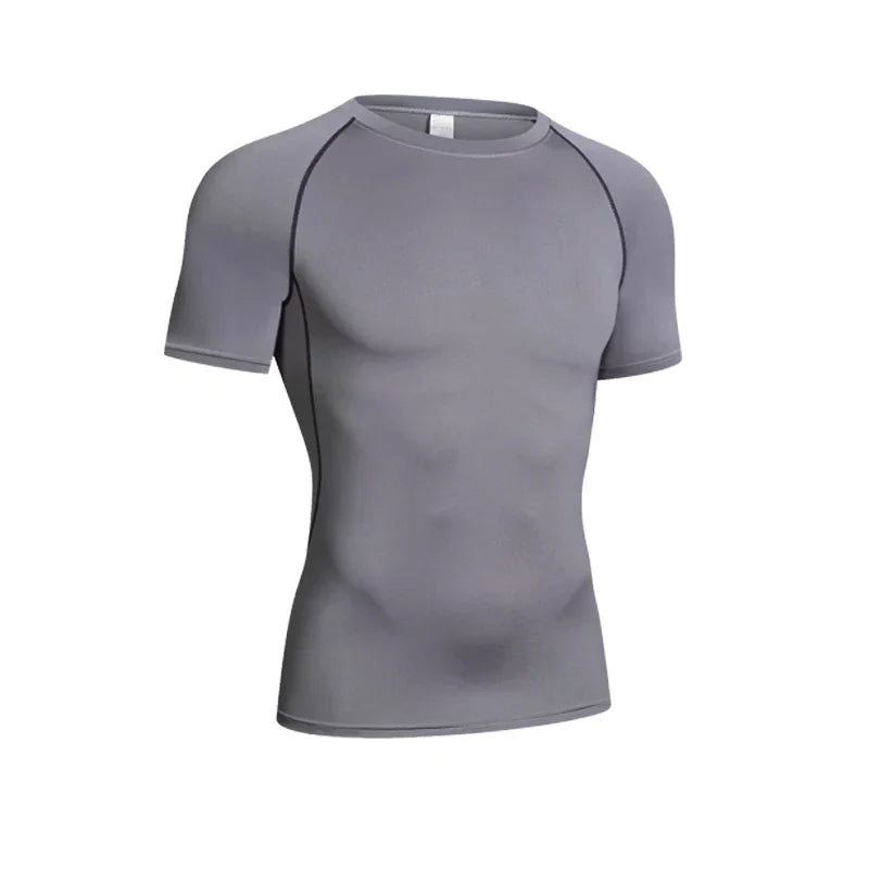 Compression Sport T-shirt Man Running Long Sleeve T Shirt Elastic Fitness Athletic Tee Gym Workout Sportwear Top