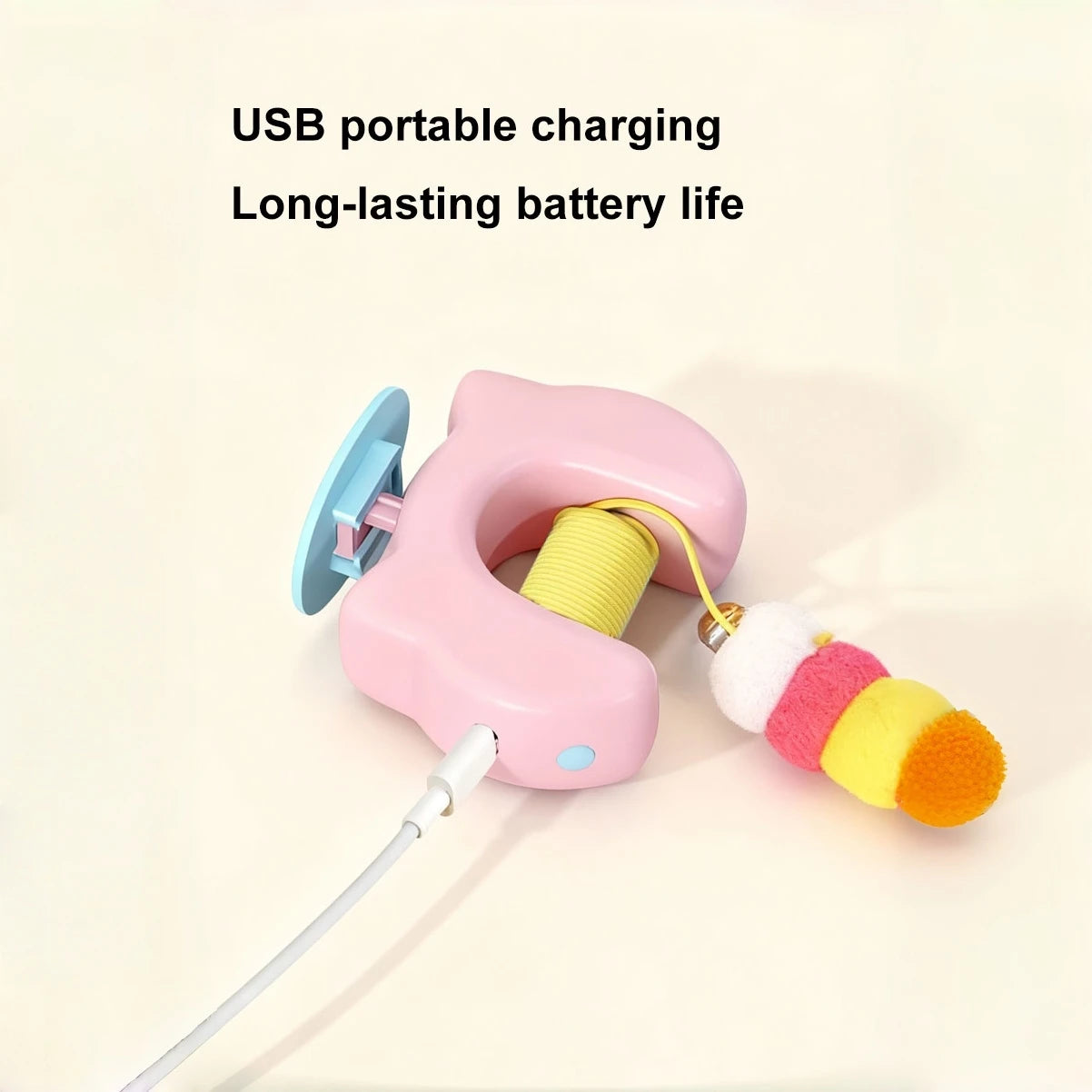 Giocattolo automatico per alleviare la noia per l'autodintrattenimento del gatto Bacchetta magica automatica per gatti Giocattolo per animali domestici Yoyo che salta intelligente per l'eserc