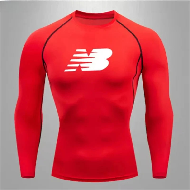 Men's fitness training T-shirt casual outdoor sports long sleeved jogging comfortable breathable quick drying T-shirt