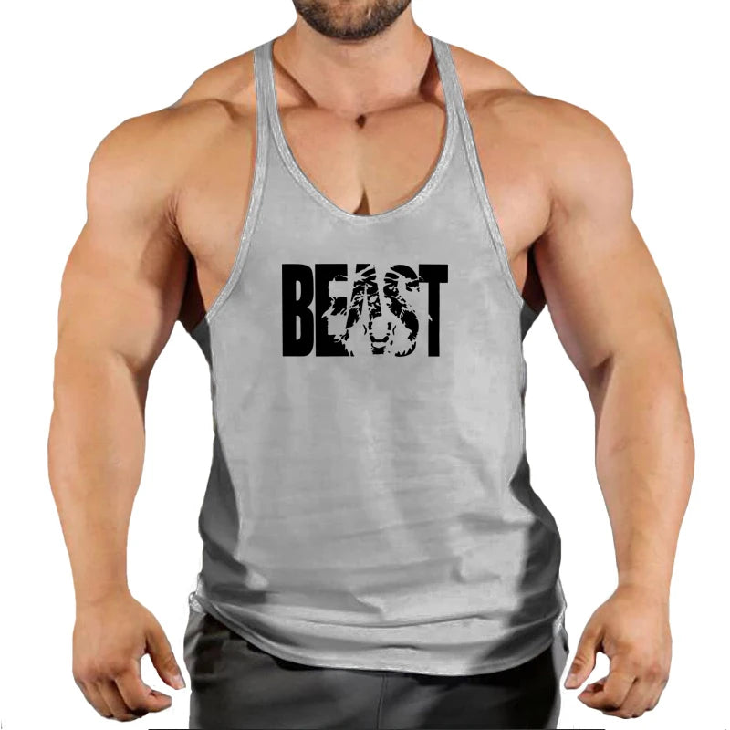 Gym Vest Fitness Shirt Muscle Man Singlet Men Tank Tops Stringer Sleeveless Sweatshirt Men's Singlets Top for Fitness Clothing