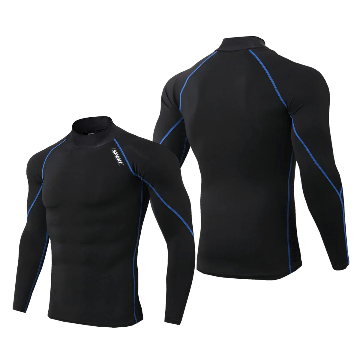 Compression Sport T-shirt Man Running Long Sleeve T Shirt Elastic Fitness Athletic Tee Gym Workout Sportwear Top