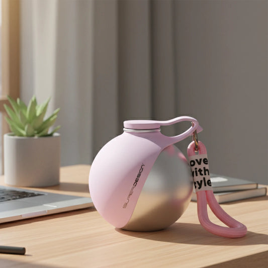 Pet Water Bottle 304 Stainless Steel Collapsible Ball Shaped Drinking Device For Small Dogs Outdoor Portable