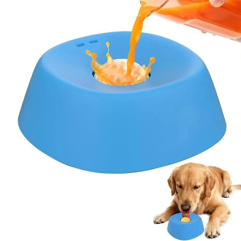 Dog Lick Bowl Slow Feeder with Interactive Ball for Liquid Treats Bone Broth Yogurt Dispenser for Small Puppy Pet Supplies