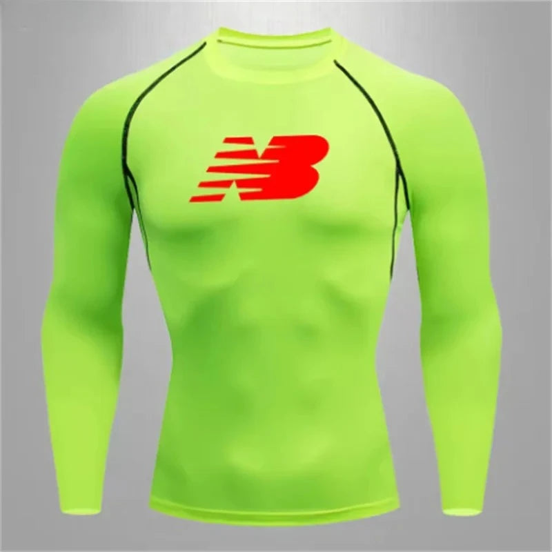 Men's fitness training T-shirt casual outdoor sports long sleeved jogging comfortable breathable quick drying T-shirt