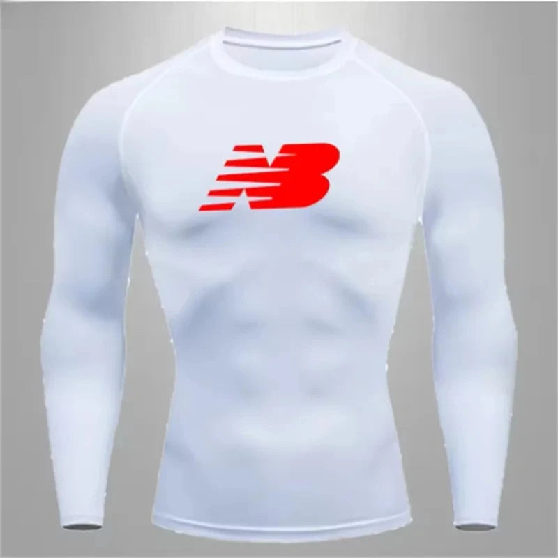Men's fitness training T-shirt casual outdoor sports long sleeved jogging comfortable breathable quick drying T-shirt