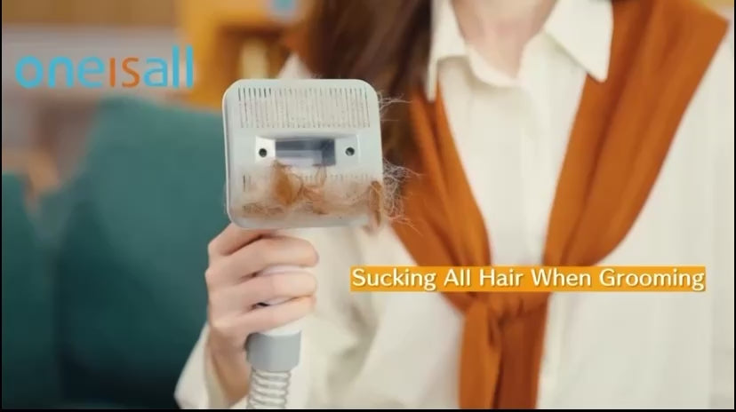 Aspirapolvere Toelettatura Cani con Tosatrice, Limaunghie, 7 Strumenti per Rimozione Pelo e Pulizia Casa Blu